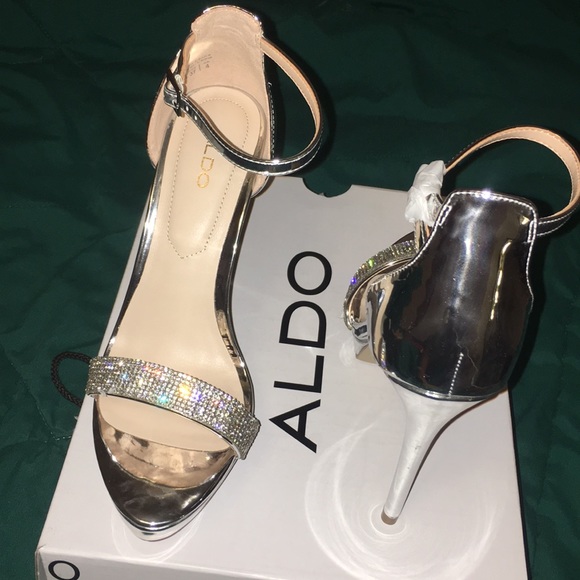 silver high heel prom shoes